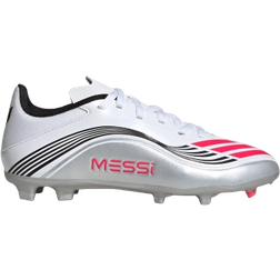 adidas Junior F50 Messi League FG/MG - Cloud White/Lucid Red/Silver Metallic