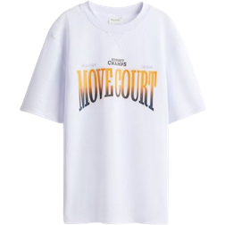H&M Printed Mesh Sports Top with DryMove - White/Move Court (1254155003)