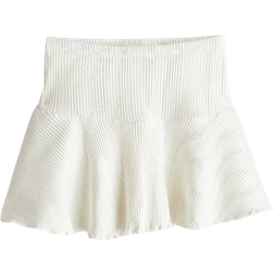 H&M Nederdel i Skinnende Jersey - Hvid/Sølv (1270745002)