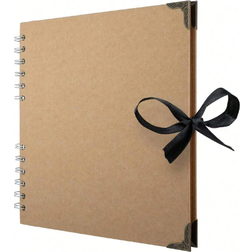Shein 60 Pages DIY Scrapbook Photo Album (8 X 8 Inches) With 200gsm Thick Kraft Paper, For Scrapbooking, Memory Book - Great For Your Scrapbook Art And Craft Projects, Photo Printer