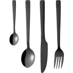 aida Raw Glossy Black Cutlery Set 48pcs