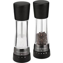 Cole & Mason Derwent Black Wood & Iron Grey Pepper Mill, Salt Mill 2pcs 19cm
