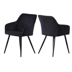 Life Interiors Camden Black Kitchen Chair 82cm 2pcs