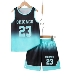 Shein Tween Boys Casual Sports Breathable Quick-Dry Chicago Letter & Number Print Vest