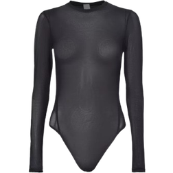 Lululemon Wundermost Nulu Mesh Long Sleeve Crewneck Bodysuit - Black