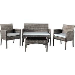 Mistana Schmier Gaubert - Grey Outdoor Lounge Set, 1 Table incl. 2 Chairs & 1 Sofas