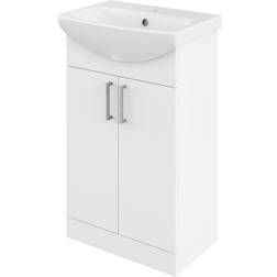 Veleka Gloss White Freestanding Vanity unit & basin set