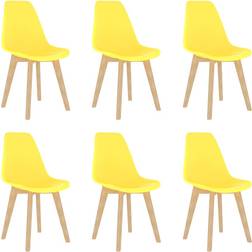 vidaXL 289118 Yellow Kitchen Chair 82cm 6pcs