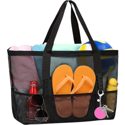 Shein Large capacity Mesh Beach Handbag, Large Capacity Shoulder Bag, Swim Tote Bag For Outdoor & Pool Plus size Beach Bag
