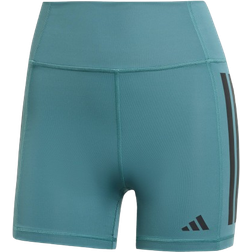 adidas Women's Optime 3 Stripes 1/4 Short Leggings - Preloved Teal