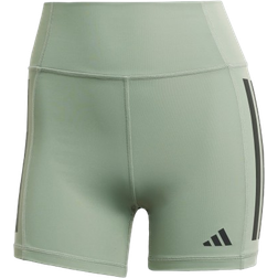 adidas Women's Optime 3 Stripes 1/4 Short Leggings - Silver Green