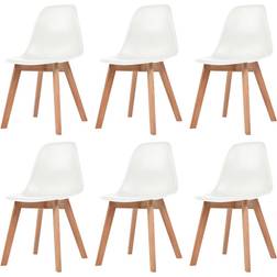 vidaXL 244773 White Kitchen Chair 82cm 6pcs