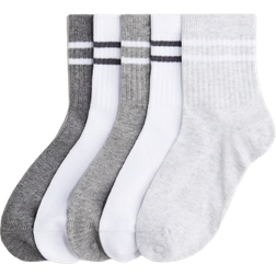 H&M Pige 5-Pak Sportsstrømper DryMove - Gråmeleret/Hvid