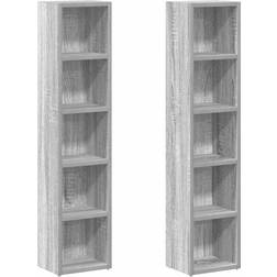 vidaXL 815319 Gray Sonoma Oak Book Shelf 36.8" 2pcs