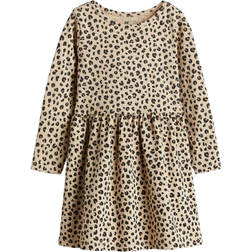 H&M Printed Cotton Dress - Beige/Leopard Print (1245392018)