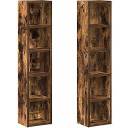 vidaXL 815318 Smoked Oak Book Shelf 36.8" 2pcs