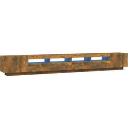 vidaXL Led Lights Smoked Oak TV Bench 100x40cm 3pcs