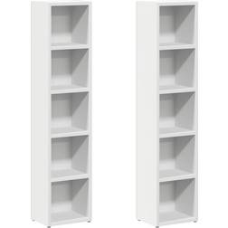 vidaXL 802696 White Book Shelf 36.8" 2pcs