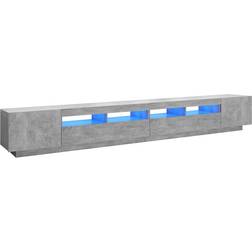 vidaXL Led Lights Concrete Grey TV Bench 300x40cm