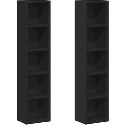 vidaXL 802697 Black Book Shelf 36.8" 2pcs