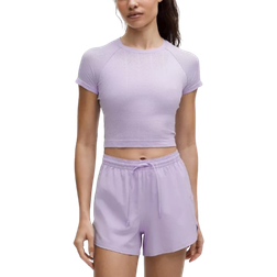 Lululemon Pointelle Cropped Short-Sleeve Shirt - Dot Lavender Frost