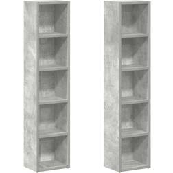 vidaXL 802700 Concrete Grey Book Shelf 36.8" 2pcs