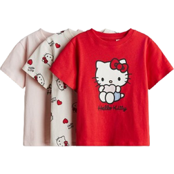 H&M Printed Jersey Tops - Red/Hello Kitty (0937175072)
