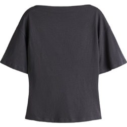 H&M Boat-Neck Cotton Top - Dark Grey