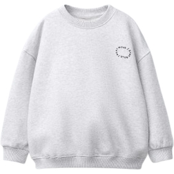 Zara Basic Sweatshirt with Slogan - Grey Marl (1880/533/812)