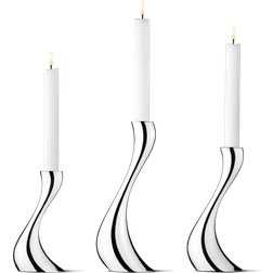 Georg Jensen Cobra Shiny Steel Ljusstake 24cm 3st