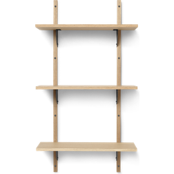 ferm LIVING Sector Natural Oak/Black Brass Wall Shelf 54cm