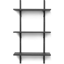 ferm LIVING Sector Black Ash/Black Brass Wall Shelf 54cm