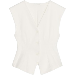 Zara Interlock Sleeveless Top - Ecru