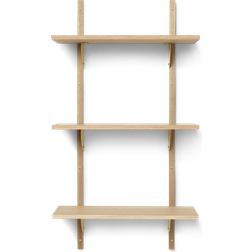 ferm LIVING Sector Natural Oak/Brass Wall Shelf 54cm