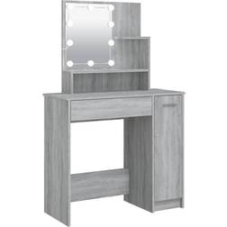 vidaXL with LED Grey Sonoma Oak Dressing Table 35x86.5cm