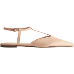 H&M Pointed Satin Sandals - Beige