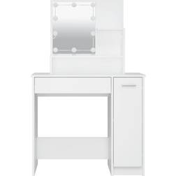 vidaXL with LED White Dressing Table 35x86.5cm