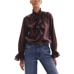 H&M Flounced Blouse - Burgundy
