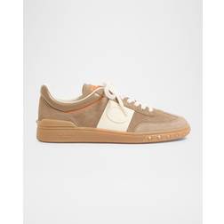 Valentino Garavani Low Top Leather Sneakers - Khaki Ivory