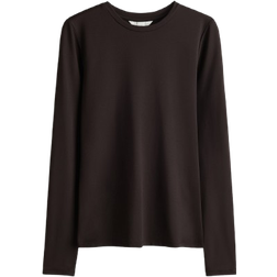 H&M Long Sleeved Microfibre Top - Dark Brown