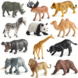 Shein 12 Pcs/Set Of Wildlife Simulation Models