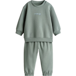 H&M Sweatshirt Set 2-piece - Dusty Green/Cars (1262197005)