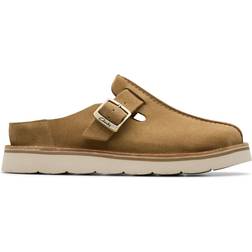 Clarks Solsbury Mule Suede - Dark Sand Suede White