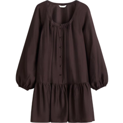 H&M Button Front Tunic Dress - Dark Brown