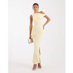 New Look Fallen Shoulder Maxi Dress - Light Yellow
