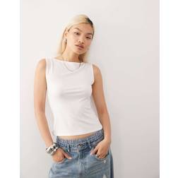 Weekday Annie Superblød Tanktop Med Bådudskæring - Hvid