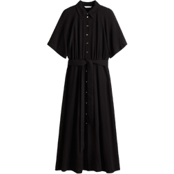 H&M Vestido Camisero Cinturón Anudar - Negro