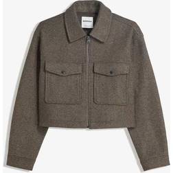 Bershka Jacka Med Mjuk Filttextur - Brun