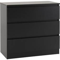 SECONIQUE Malvern Black Chest of Drawer 80x77cm