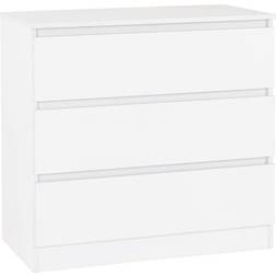 SECONIQUE Malvern White Chest of Drawer 80x77cm